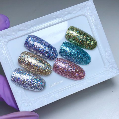 Zoo nail Глиттер голографический Магия Блеска 1248 бирюзовый, 2гр