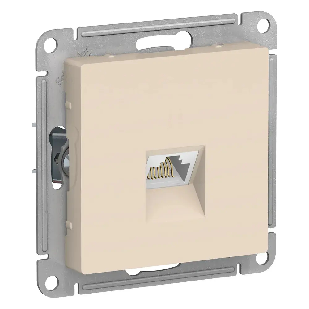 ATLASDESIGN РОЗЕТКА компьютерная RJ45 кат. 6A, механизм, БЕЖЕВЫЙ