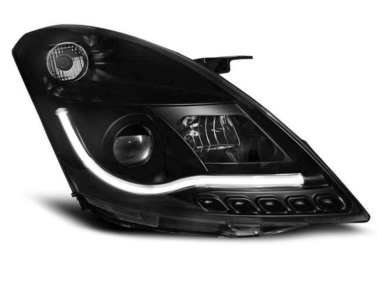 Передние фары tube light black для Suzuki Swift 4(IV)