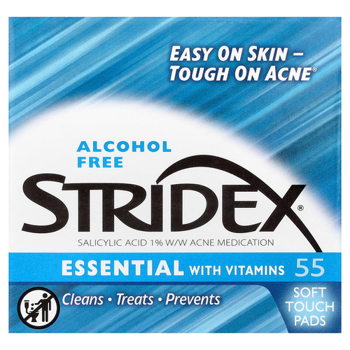 Stridex, Single-Step Acne Control, не содержащие спирта , 55 мягких салфеток, 4.21 в каждой