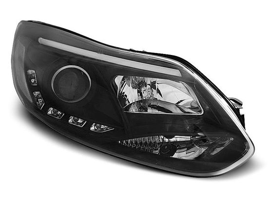 Передние фары Ford Focus 3 tube lights black