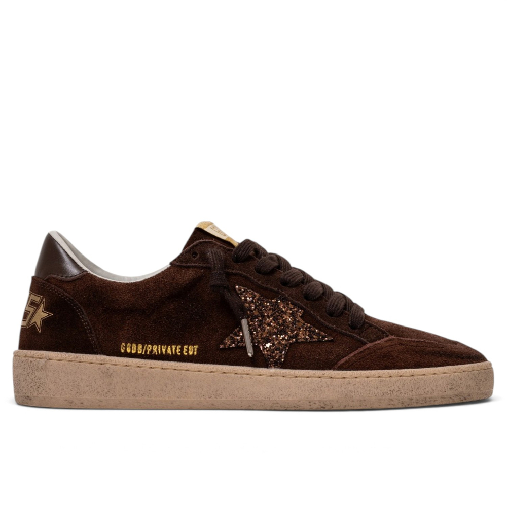 Women's Golden Goose Ball Star in Brown Suede