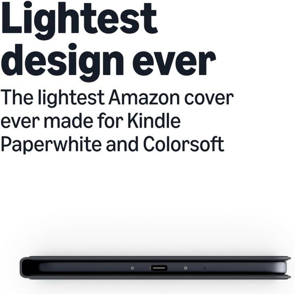 Оригинальный чехол для Amazon Kindle Paperwhite/Colorsoft Signature Edition 2026 Slim Premium Leather Cover, Серый | Graphite