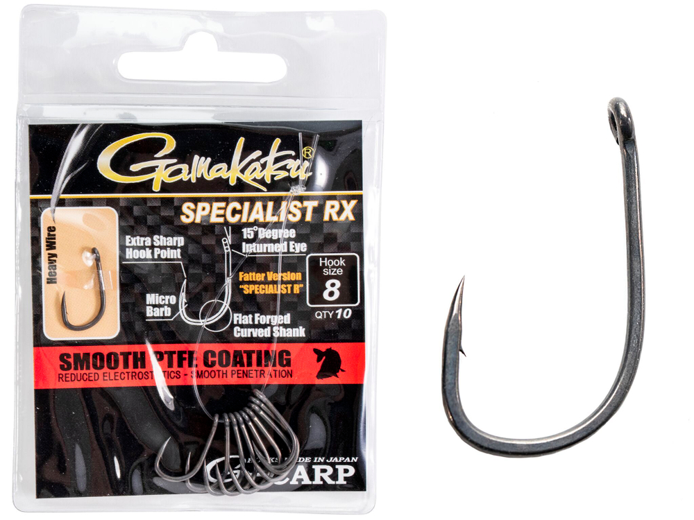 Крючки Gamakatsu G-CARP SPECIALIST RX HOOKS разм. 08 10шт.