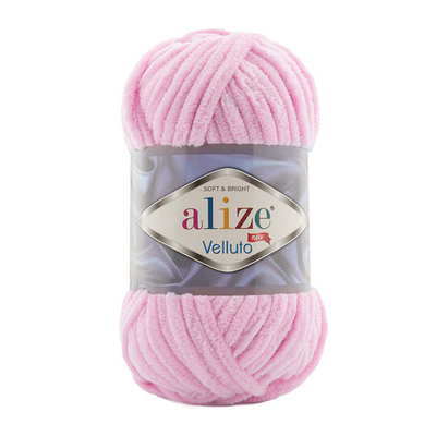 Пряжа Alize (Ализе) Velluto / уп.5 мот. по 100 г, 68м, 031 детский розовый A