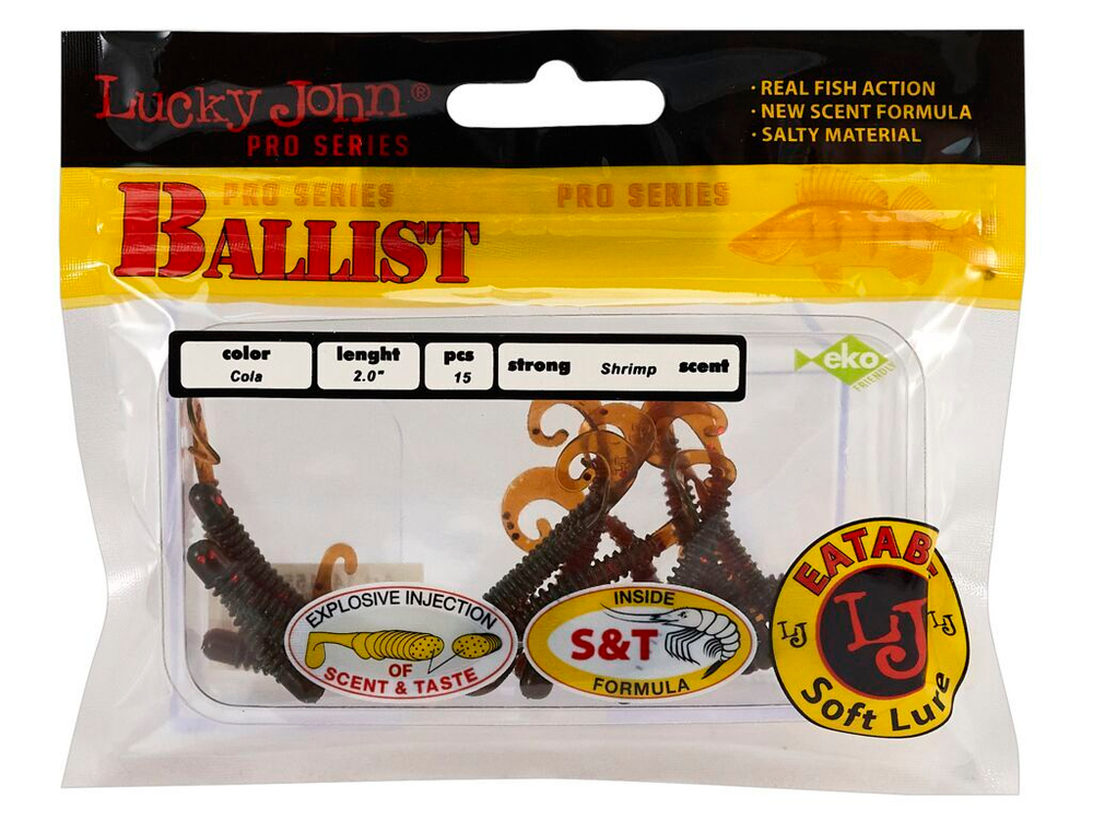 Твистеры съедобные LJ Pro Series BALLIST (5,08 см), цв. PA16, 15 шт.