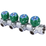 SMB-6849-341204 STOUT Коллектор регулирующий 3/4", 4 отвода 1/2" плоское уплотнение