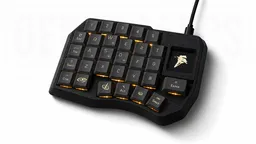 Игровая мини-клавиатура Ergohaven Space Mission 30 Black, студийный вид сверху на белом фоне