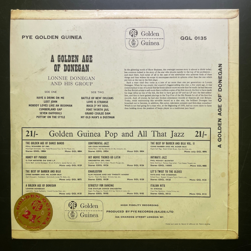 Lonnie Donegan ‎– A Golden Age Of Donegan (Англия 1962г.)