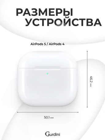 Чехол для Airpods 4 Gurdini силиконовый серый