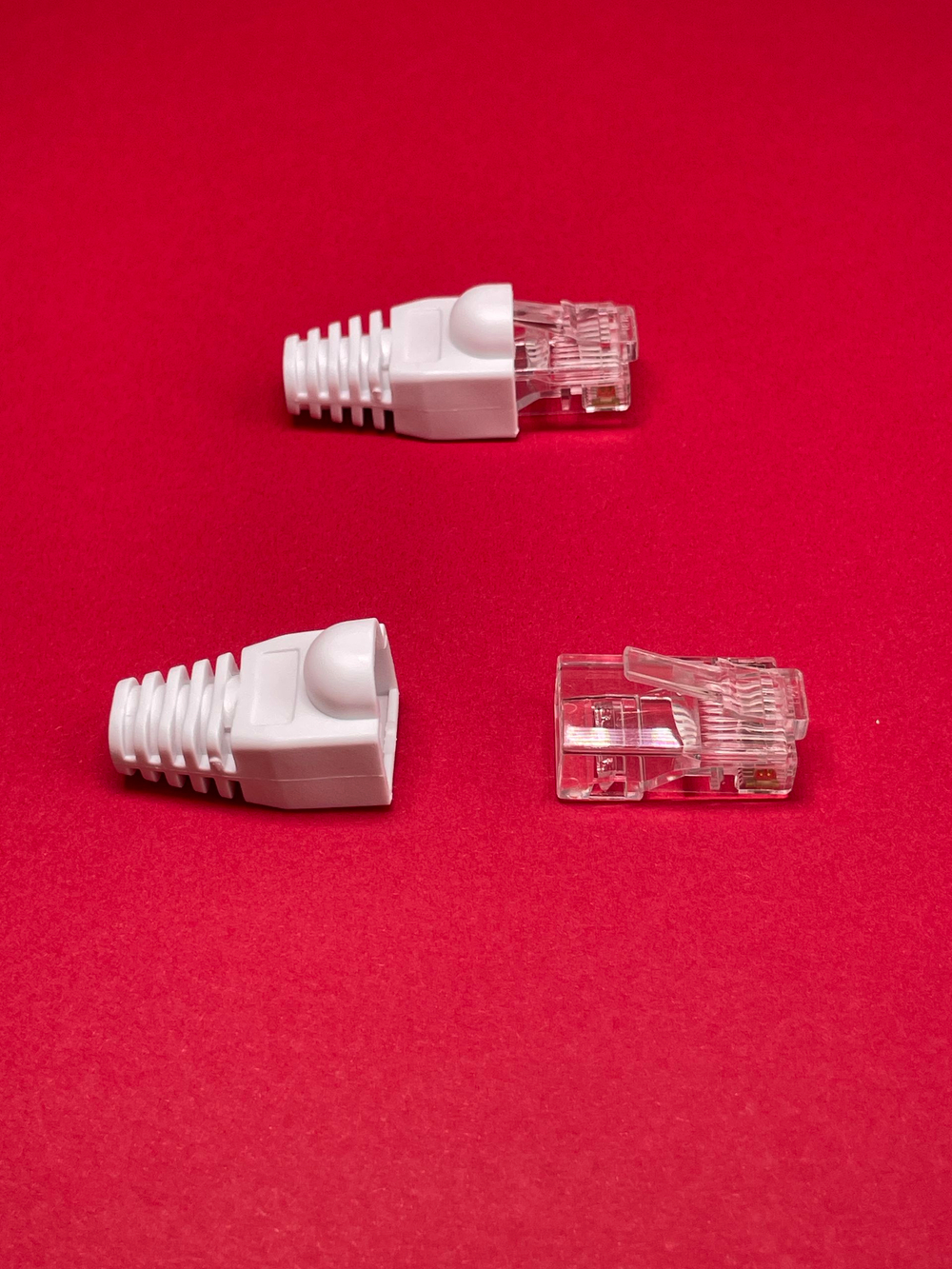 10 пар. Коннектор и колпачок для интернет кабеля RJ45 cat.5e 8P8C, неэкранированный, штекер для витой пары, для разъемов коннектора патч корда, для интернет кабеля диаметр 6,5 мм, белый