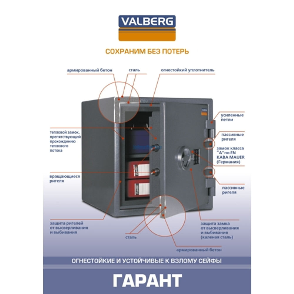 Огневзломостойкий сейф Valberg Гарант 32