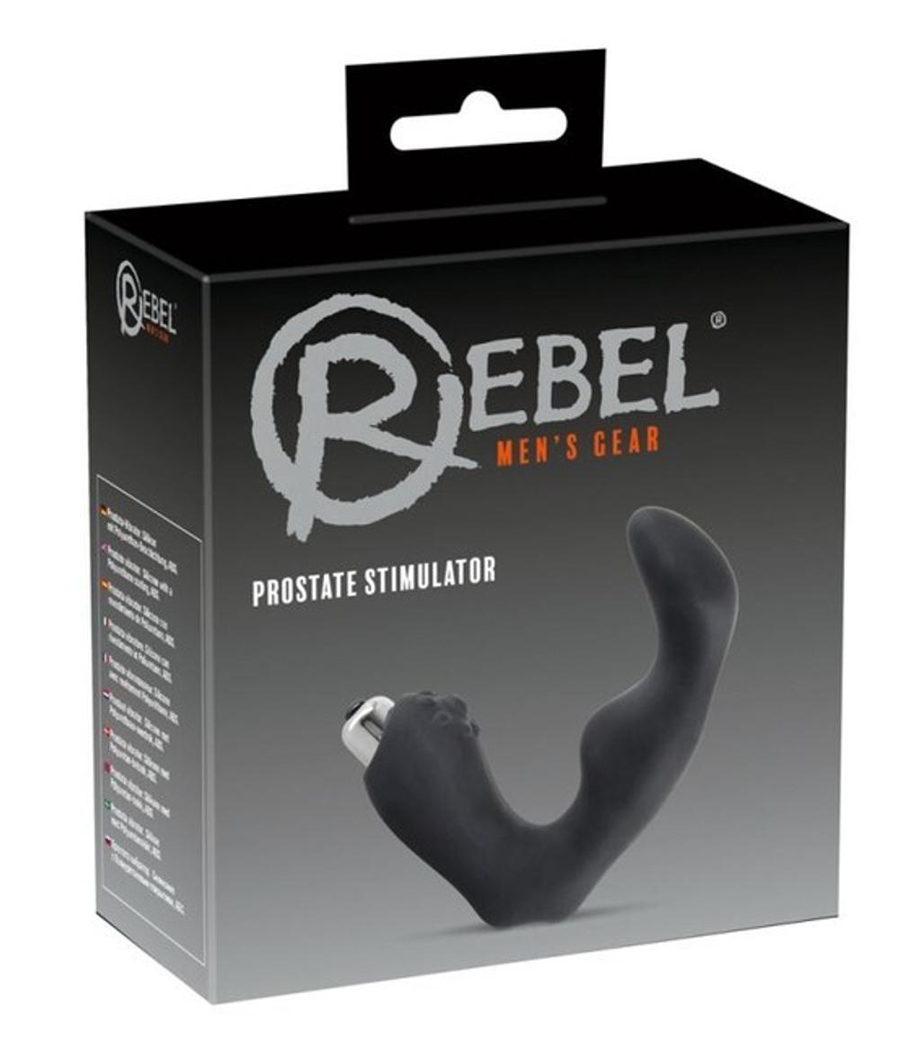 Вибромассажер простаты эргономичной L-формы Prostate Vibrator by Rebel (Цвет: черный)