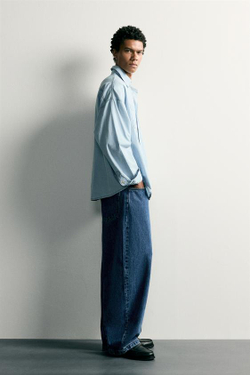 ZARA ДЖИНСЫ BALLOON FIT, СИНИЙ