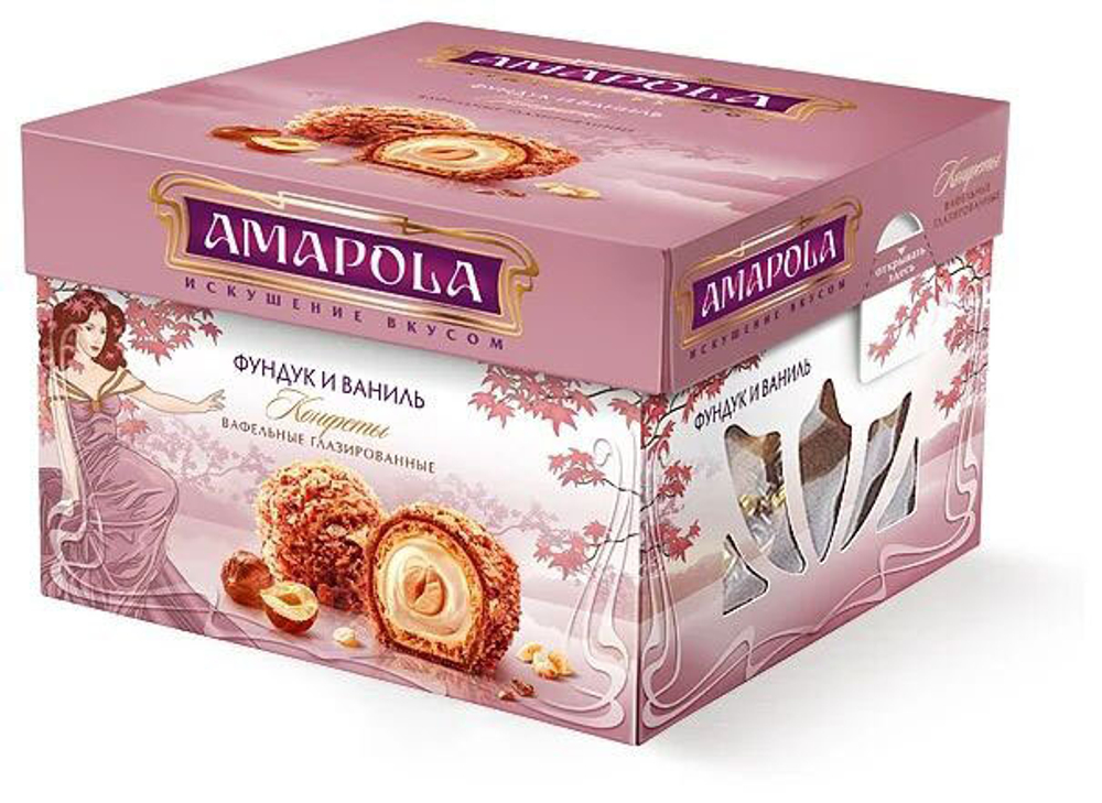 Конфеты Амапола с ваниль.сливоч. вкусом (фундук и ваниль) 100 гр.