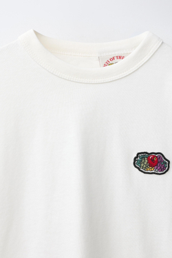 ZARA - FRUIT OF THE LOOM™ , ФУТБОЛКА С ВЫШИВКОЙ, БЕЛЫЙ