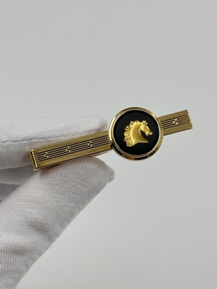 Зажим для галстука Wedgwood чёрный с лошадью