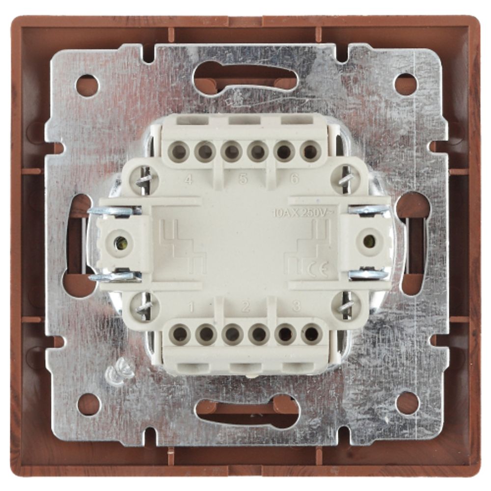 Выключатель Intro Plano 1-106-10 тройной, 10А-250В, IP20, СУ, венге | Intro Plano Венге
