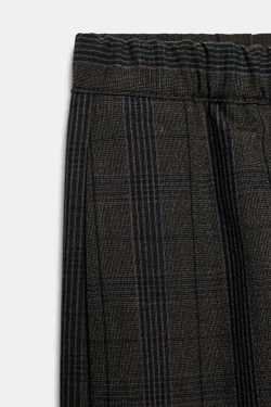ZARA БРЮКИ BARREL В КЛЕТКУ, МОРСКОЙ СИНИЙ
