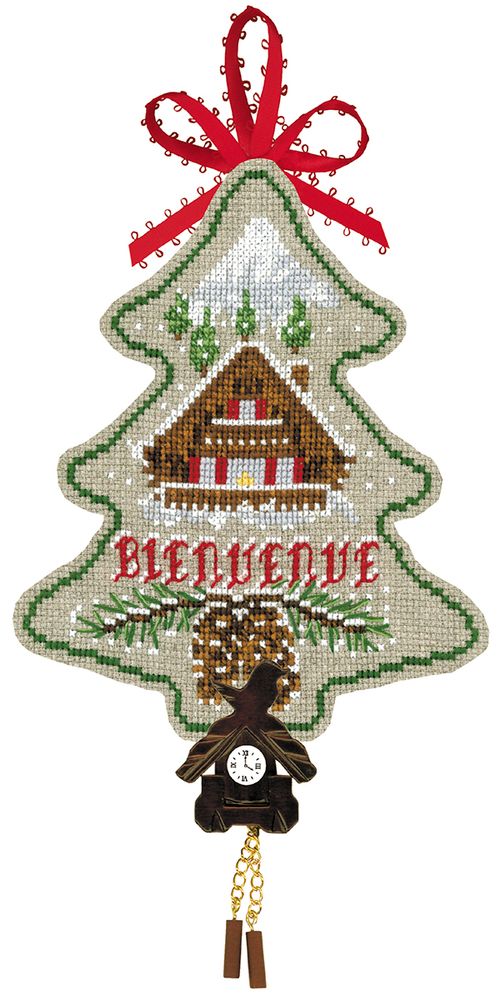 Набор для вышивания нитками Le Bonheur des Dames, елочная игрушка Sapin 2 (Пихта), 11х13 см