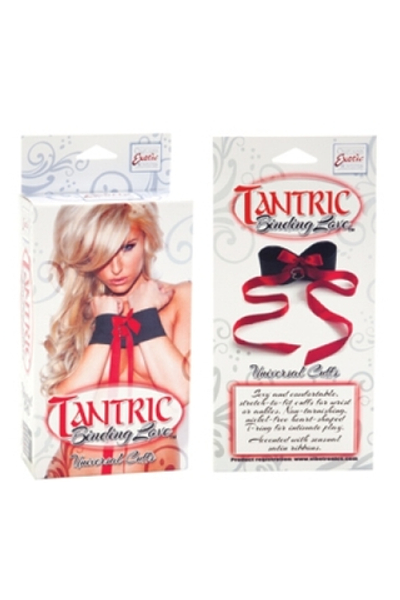 Наручники мягкие Tantric Binding Love Universal Cuffs черные с красным