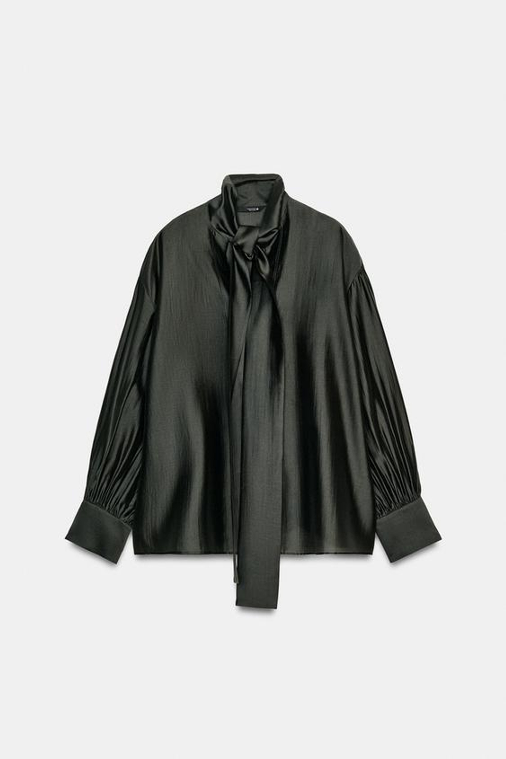 Рубашка из атласа с завязками ZW COLLECTION - ZARA
