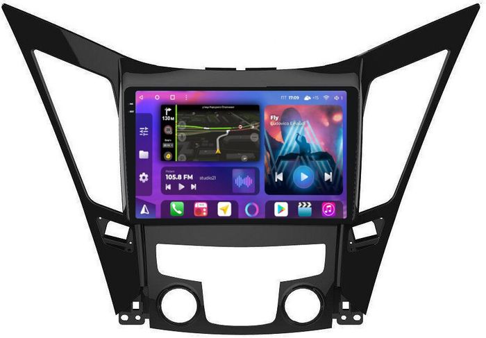 Магнитола для Hyundai Sonata 6 2010-2013 - FarCar BM794M-2K монитор 9.5" 2K QLED на Android 14, Быстрая, CarPlay, 4G SIM-слот