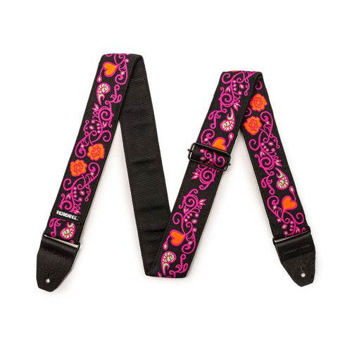 Dunlop JH22 Hendrix Backlight Monterey Pink ремень для гитары дизайнерский, ширина 2,5"