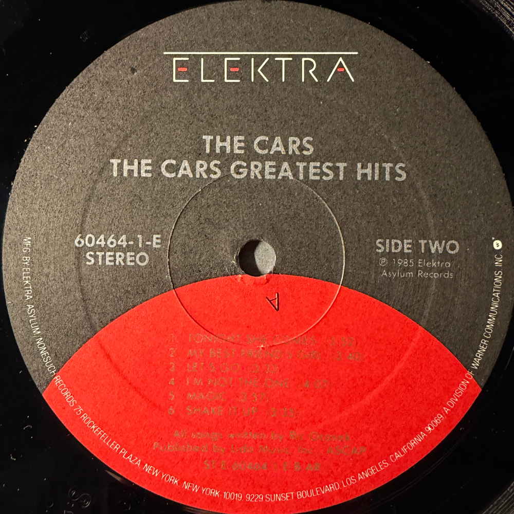 The Cars ‎– Greatest Hits (США 1985г.)