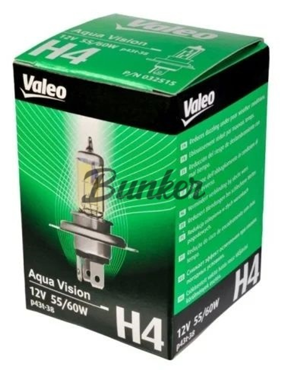 Галогеновая лампа VALEO Aqua Vision H4,12V