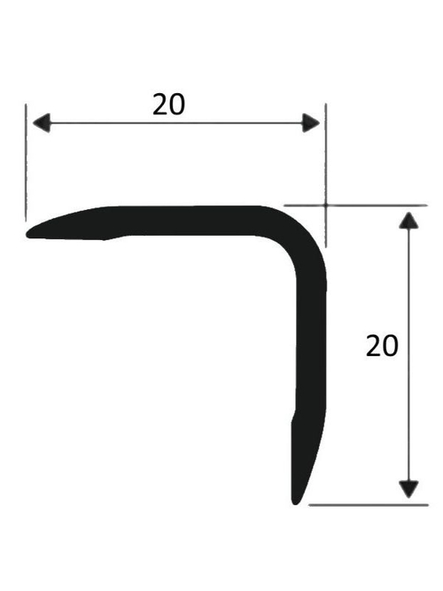 Угол "гравир." 20*20мм "DО-1" 2,7м Серебро мат. анод. алюм.
