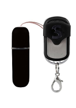 Черная вибропуля Remote Vibrating Bullet с пультом ДУ (Цвет: черный)