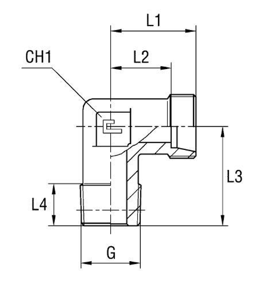 Штуцер FC90 DL28 BSPT 1 (корпус)