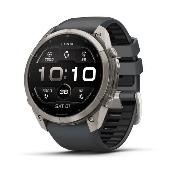 Fenix 9 Pro - 51 мм (титановый, черный силиконовый ремешок)