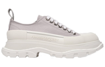 Alexander McQueen Tread Slick Canvas Lace Up Shoes "Grey White" Women"s