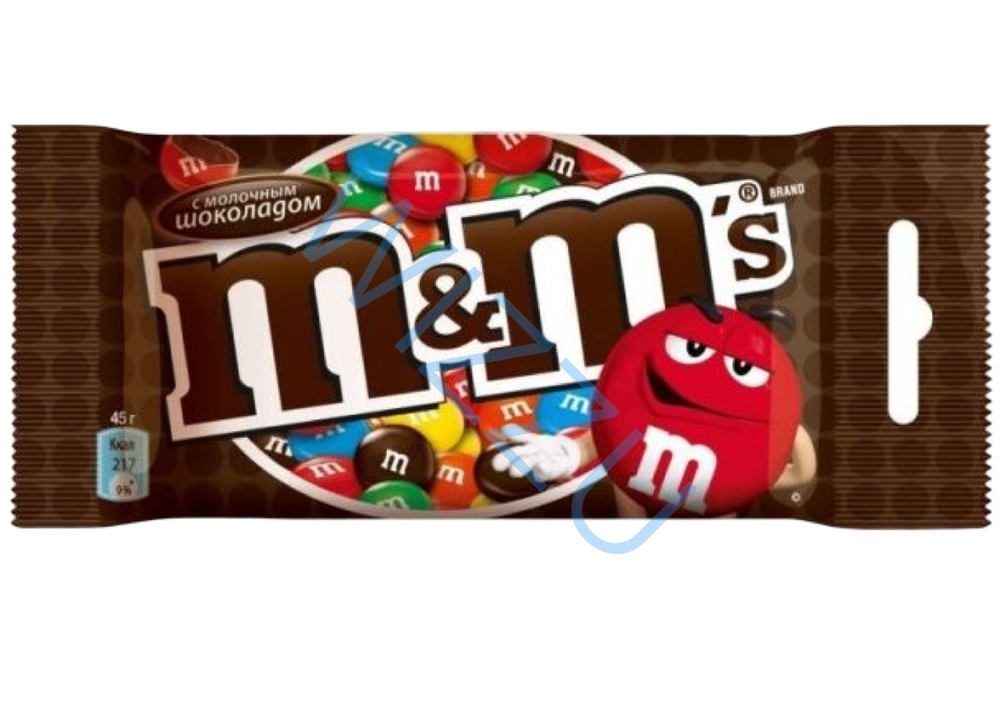 Драже M&M's с молочным шоколадом, 45 г