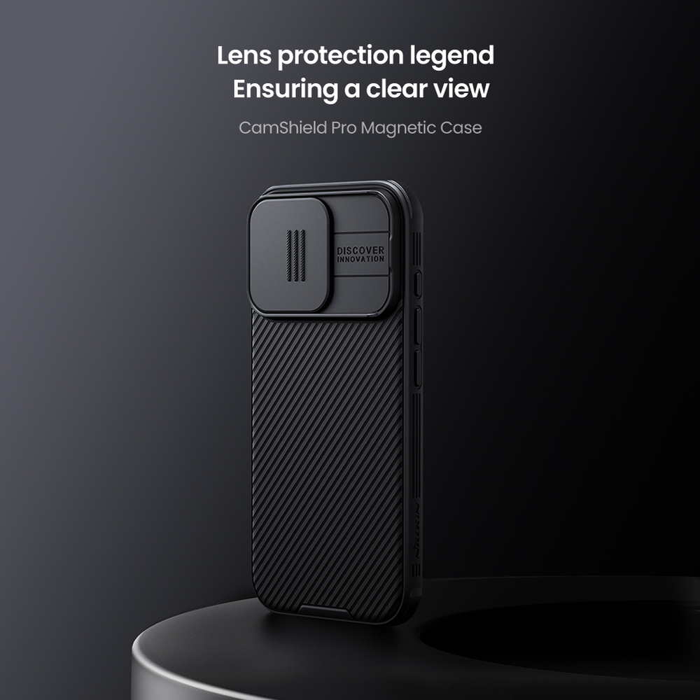 Чехол от Nillkin c поддержкой MagSafe для iPhone 16 Pro, с защитной шторкой камеры, серия CamShield Pro Magnetic