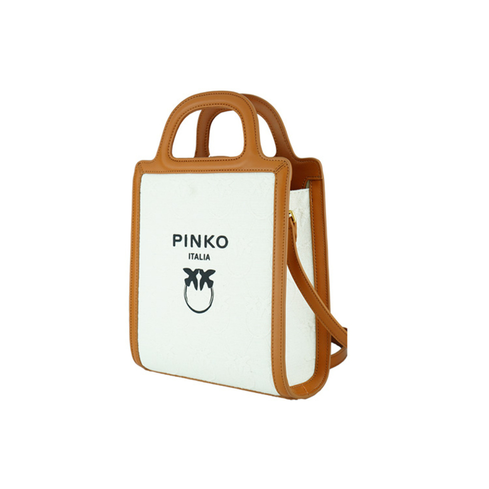 Сумка Pinko 22 Tote Bag Printed Vertical Qinpu Bag Shoulder Messenger Handbag Mini Beige Yellow Brown, 1P22MV-Y7V3-K8UQ