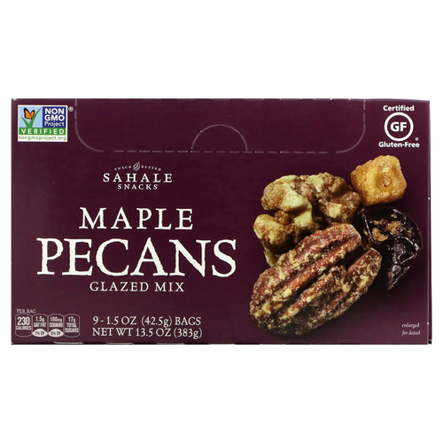 Sahale Snacks, Глазированный батончик, кленовые орехи и пекан, 9 упаковок, 1,5 унции (42,5 г)