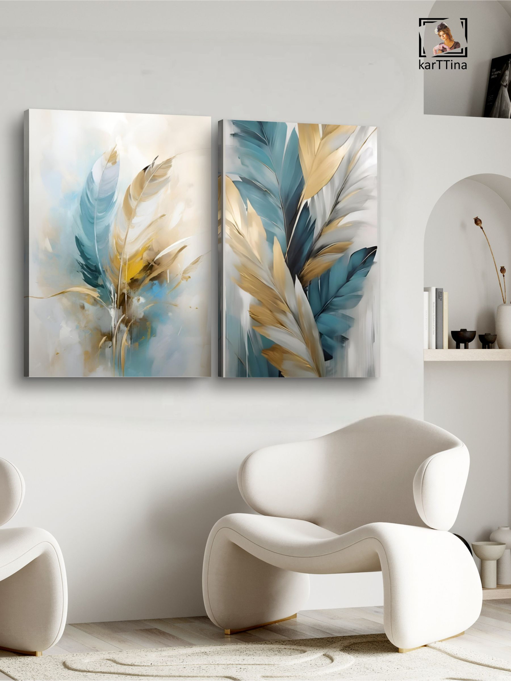 Картина Нежные штрихи, модульная, галерейная 50x70см 2шт.