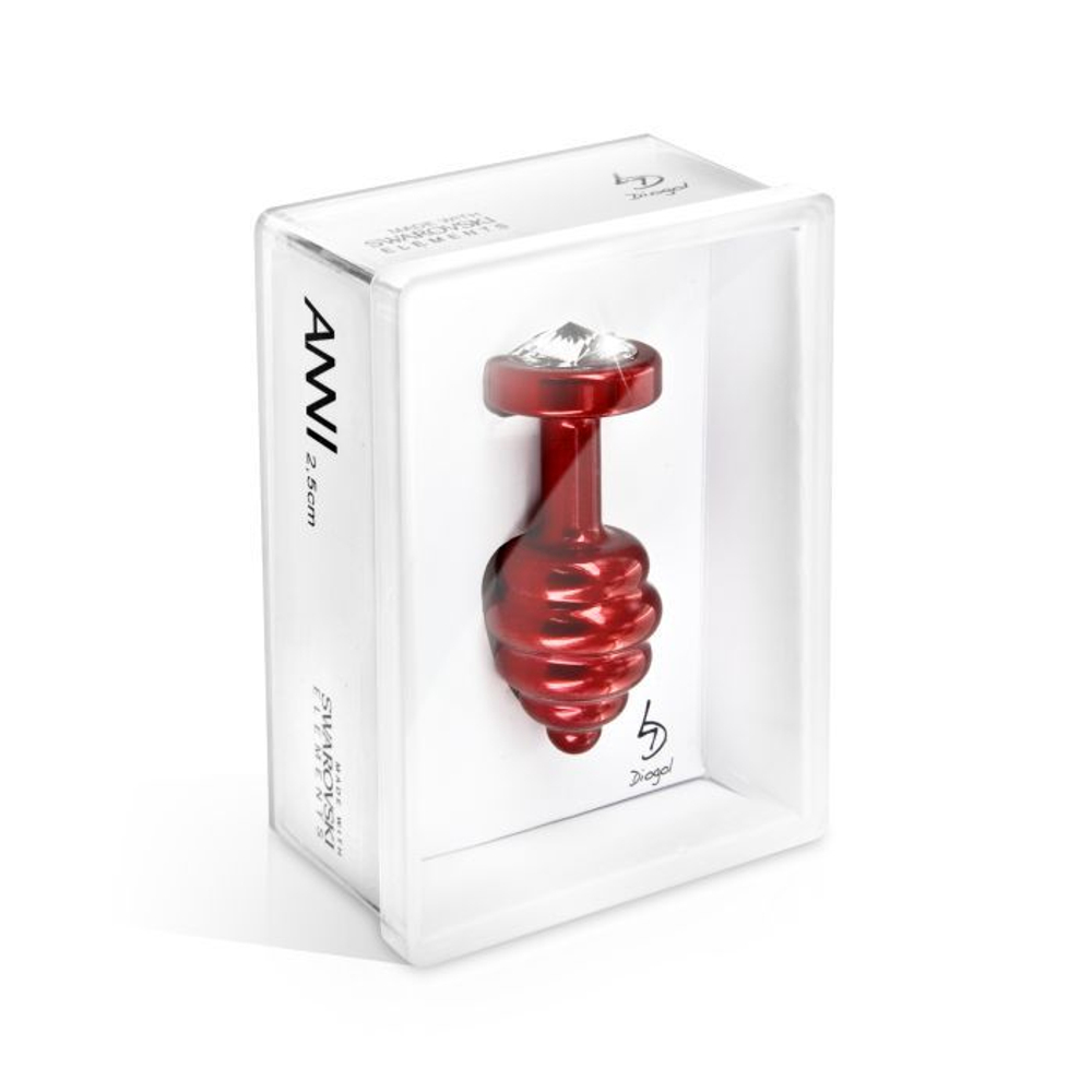 Красный анальный плаг с винтовым рельефом ANNI Ano red plated T2 - 7,5 см. (Цвет: красный)