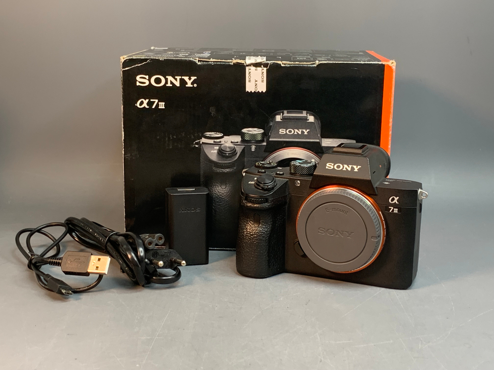 Sony A7 III 20.822 кадров, один из разъемов карт не работает, скол на корпусе