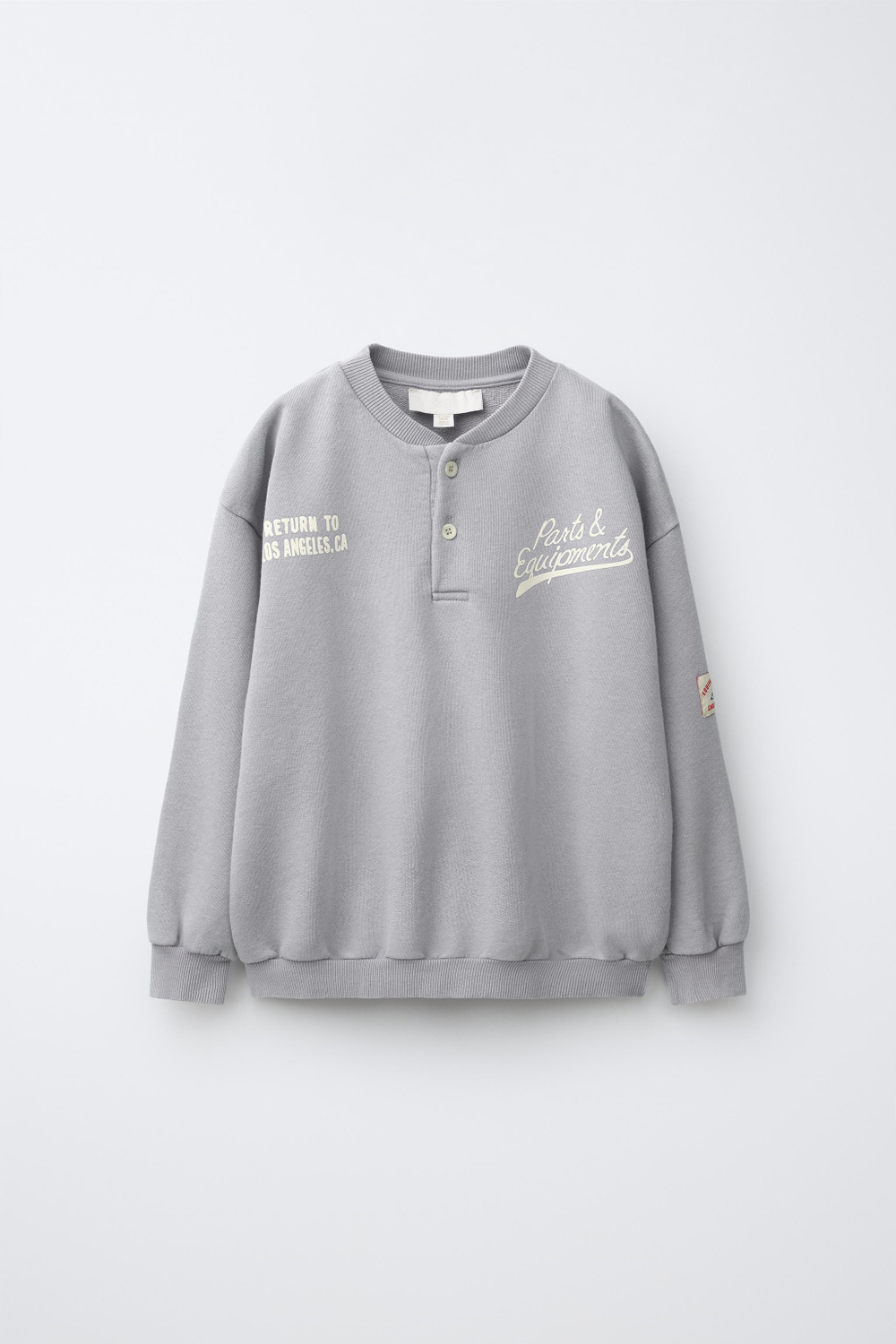 ZARA ТОЛСТОВКА ПОЛО, СЕРО-СИНИЙ