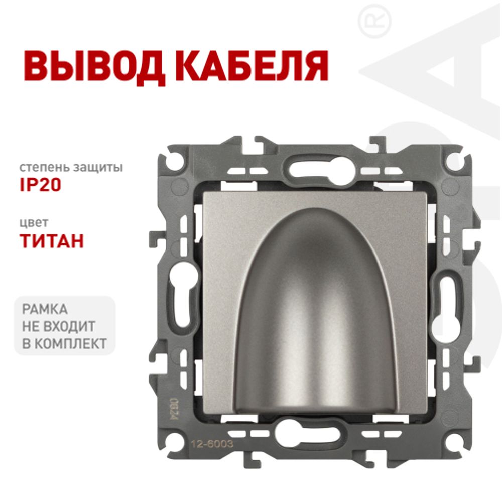 Вывод кабеля ЭРА Серия 12 12-6003-16 , титан | Эра 12
