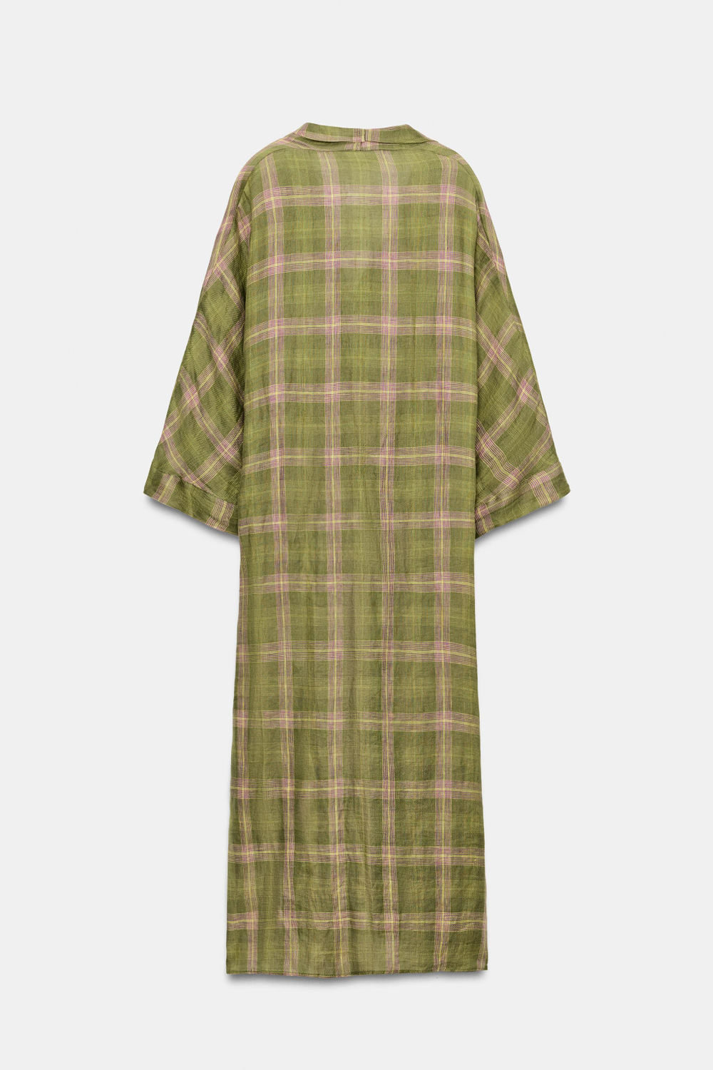 ПЛАТЬЕ ИЗ ЛЬНА В КЛЕТКУ — ZW COLLECTION — ZARA