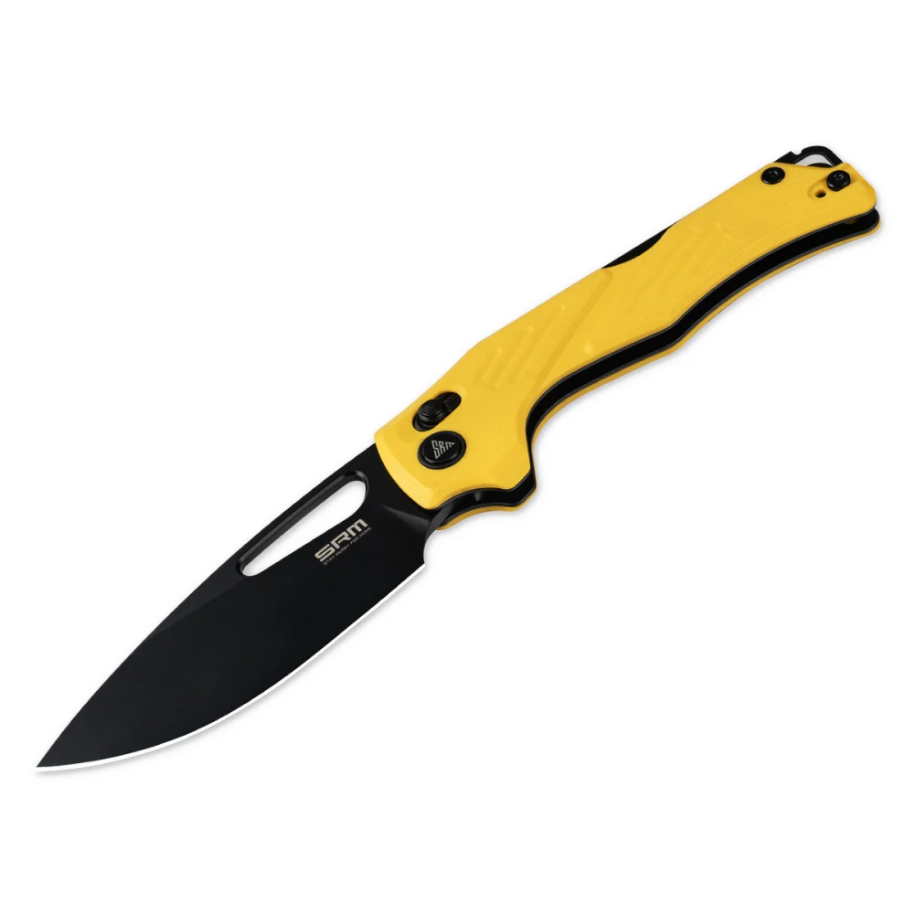 Нож складной SRM 239X-GY Mirage Blackwash (14C28N, Yellow G10)