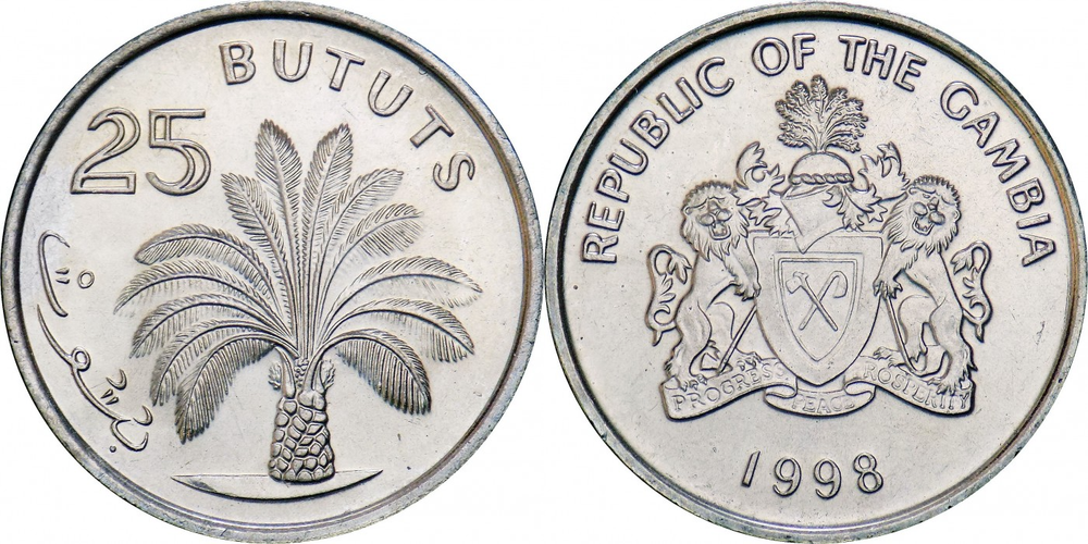Гамбия 25 бутутов, 1998 Пальма XF