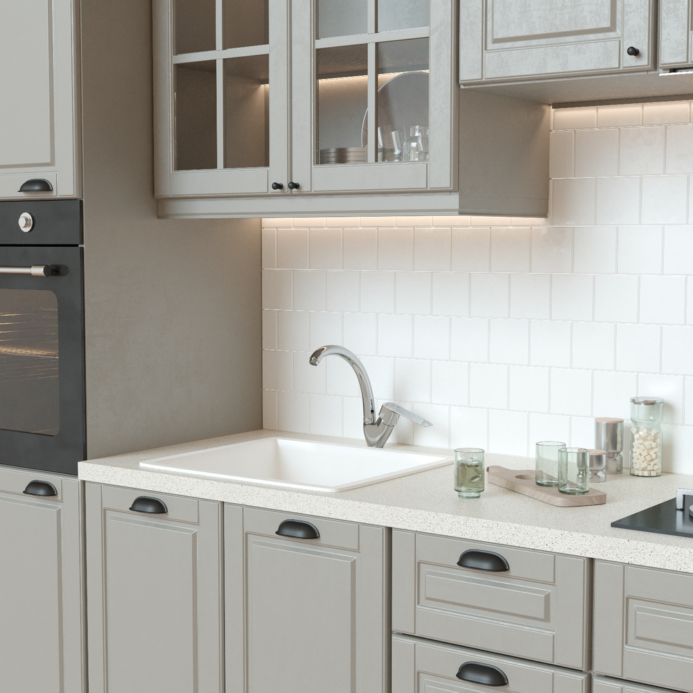 Смеситель для кухни 35k MIXLINE МЛ15-032(ML15-032)высокий излив б/отв боковая п/гайку (без подводки)
