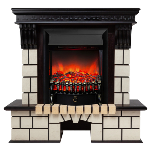 Каминокомплект Real Flame Stone STD AO с очагом Fobos Lux Black RC
