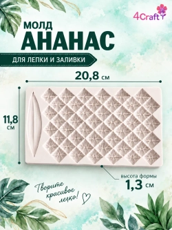 Молд силиконовый "Кожа и лист ананаса"